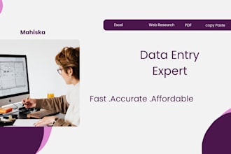 do fast and accurate data entry, copy paste and web research work