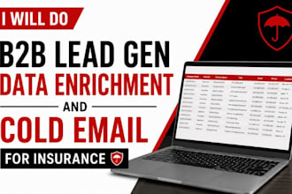 do b2b lead generation email lists data enrichment and cold email for insurance