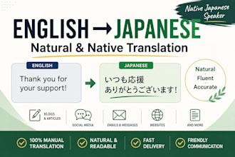 translate english into natural japanese