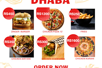 design professional restaurant food menu for instagram