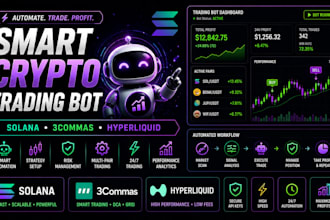 set up smart crypto trading bot for solana, 3commas and hyperliquid automation