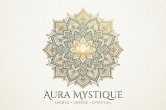 design a detailed and elegant mandala logo for your brand