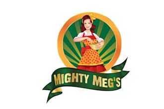 create retro food mascot logo for cake bread mixes