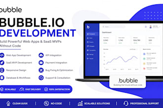 do bubble io website development, bubbleio web app developer, saas, mvp, no code
