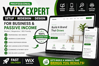 setup wix website, redesign and design wix website for business passive income