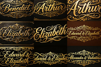 design elegant vintage gold signature and monogram for you