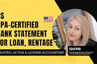 prepare a CPA letter for loan application, business verification statements