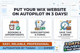 setup wix automation, booking subscription appointment scheduling, inquiry form
