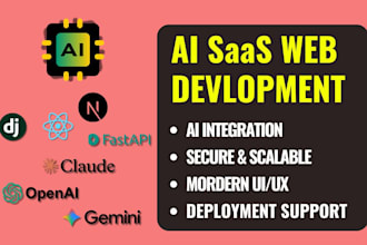 develop ai saas website using react next js and django