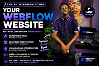 solve webflow bugs, layout and responsive issues
