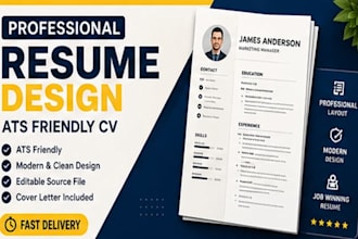 create a professional ats friendly resume and CV design
