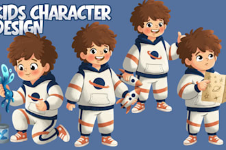 draw kids character illustration for children book