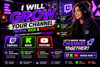 promotion twitch channel, kick channel to get live viewers