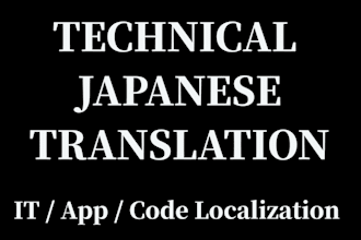 provide professional technical japanese translation