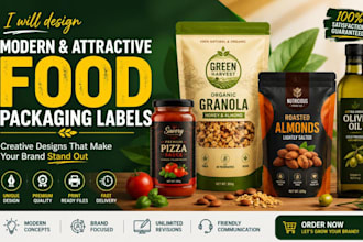 design modern and attractive food label design