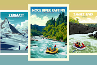 design a vintage travel poster for extreme sports venue