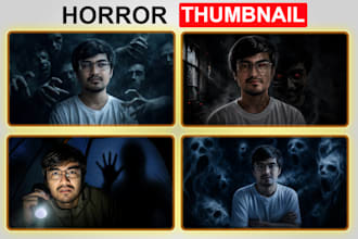 create realistic and eye catchy horror youtube thumbnail