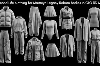 design rigged second life clothing mesh for maitreya legacy reborn bodies clo 3d