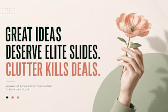 design minimalist corporate pitch deck or marketing presentationin
