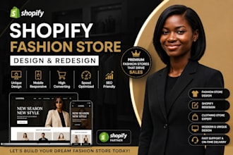 design clothing and fashion shopify store, shopify store design
