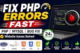fix PHP errors, bugs and mysql issues in your website fast