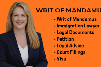 proofread writ of mandamus, uscis delay, legal petitions, and court doc