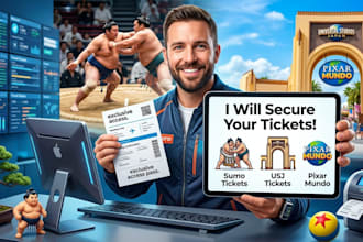secure your sumo wrestling ticket, universal studio japan and pixar mundo