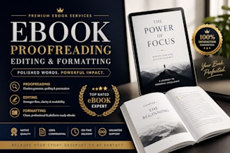 do fiction non fiction ebook proofreading, editing and formatting with grammar