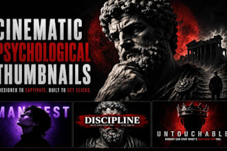 design cinematic psychological youtube thumbnails