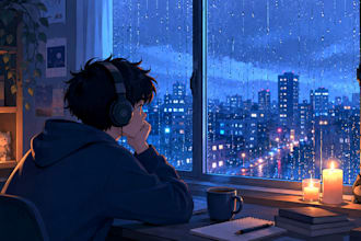 create ai generated lofi art for walls, cover, backgrounds