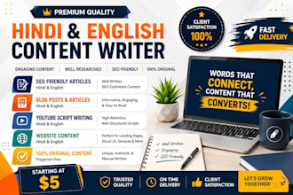 write spiritual, motivational and hindi content
