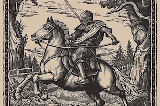 make a medieval woodcut style illustration