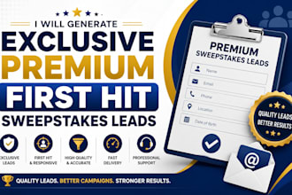 generate exclusive premium first hit sweepstaks leads