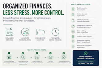 reconcile bank transactions and organize invoices