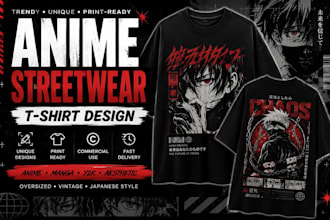 design aesthetic anime streetwear t shirts