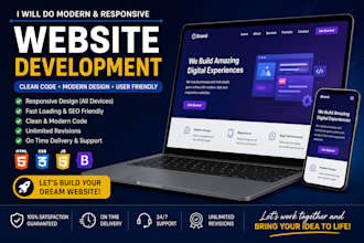 create modern responsive websites for businesses