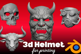 design 3d mask, cosplay helmet, armor and stl for printing