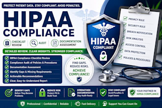 provide a hipaa compliance checklist review, audit documentation assessment