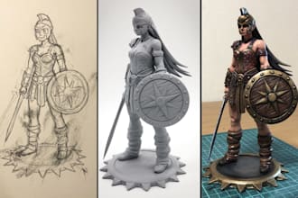 sculpt custom tabletop miniature, human figures, custom models for 3d printing