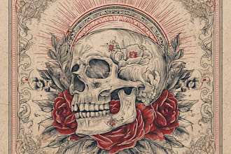 create vintage tattoo style artwork for stickers and shirts