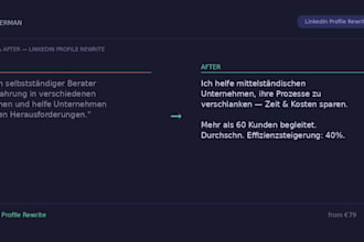 write professional german content for your website, linkedin or business
