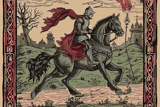 make a medieval woodcut style illustration