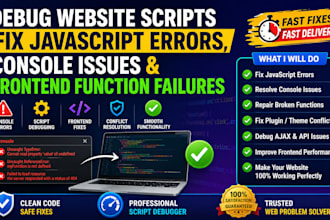 debug website scripts fix javascript errors console issues frontend function