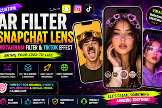 create viral ar filter, snapchat lens, instagram tiktok effect snapchat effect