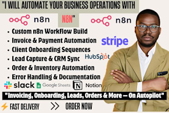 build n8n business automation for invoice CRM and onboarding