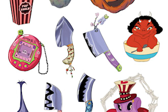 create unique sticker illustrations and sticker designs