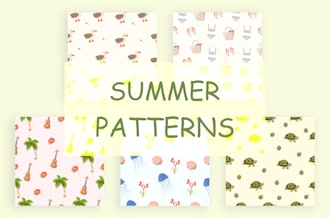 create cute seamless patterns for fabric and kids products