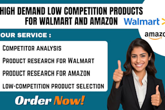 do products research for walmart amazon  with high demand and low competition