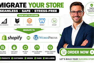 migrate bigcommerce bigcartel magento weebly 3dcart to shopify wordpress website