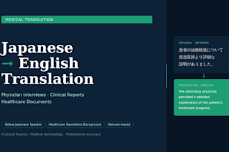 translate japanese medical documents into professional english